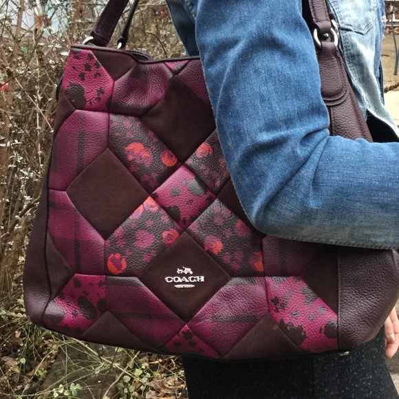 SOLD!! Coach Edie 31 Canyon Quilt Patchwork Cyclamen~OXBLOOD CALICO PRAIRIE~RARE - Picture 7 of 16